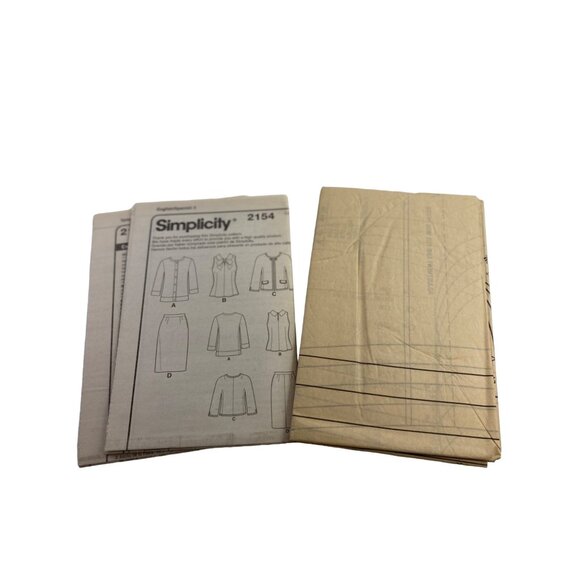 Simplicity 2154 Sewing Pattern 60s Misses' Blouse Skirt Jacket Cardigan Sz 16-24 - Picture 4 of 6